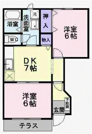 クレスト－ル東山形Ｂの物件間取画像